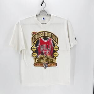 Vintage NBA Chicago Bulls 1996 Greatest Team Ever Championship Starter T Shirt